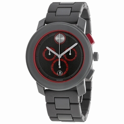 Movado Bold Chronograph Black Dial Dark Grey Stainless Steel Mens Watch 3600272