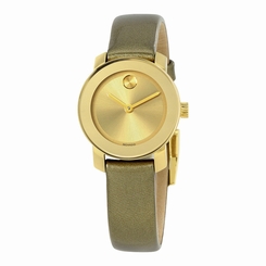 Movado Bold Gold Dial Gold Leather Ladies Watch 3600339