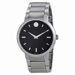 Movado Gravity Black Carbon Fiber Dial Stainless Steel Mens Watch 0606838