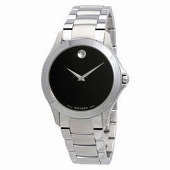 Movado Masino Black Dial Stainless Steel Mens Watch 0607032