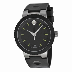 Movado Sport Edge Black Dial Black Rubber Mens Watch 0606928