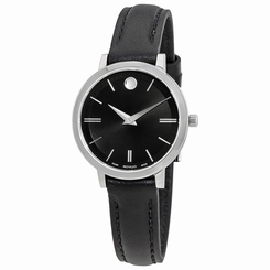 Movado Ultra Slim Black Dial Ladies Casual Watch 0607094
