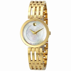 Movado Esperanza Mother Of Pearl Dial Gold Tone Stainless Steel Ladies Watch