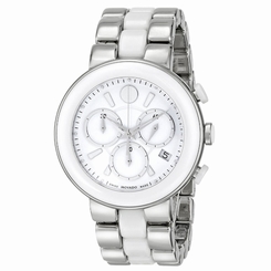 Movado 0606758 Lady's Chronograph Steel & Ceramic Bracelet Watch
