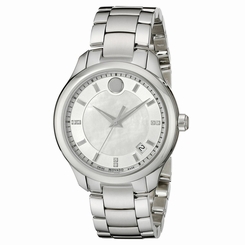 Movado 0606978 Lady's White MOP Dial Diamond Steel Bracelet Watch