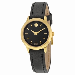 Movado 1881 Automatic Black Dial Gold Pvd Stainless Steel Ladies Watch 0606925