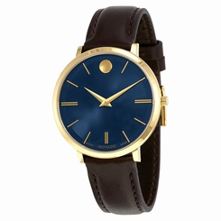 Movado Ultra Slim Blue Sunray Dial Ladies Watch 0607092