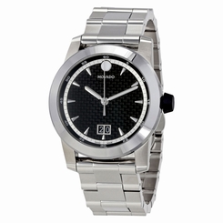 Movado Vizio Black Carbon Fiber Dial Mens Watch 0607050