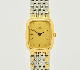 AUTHENTIC Omega De Ville Lady's Women Gold Plated Quartz 1459 Swiss o20