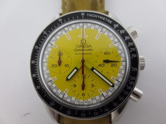 G0048 Omega Speedmaster Automatic Chronograph Schumacher Racing Yellow Leather