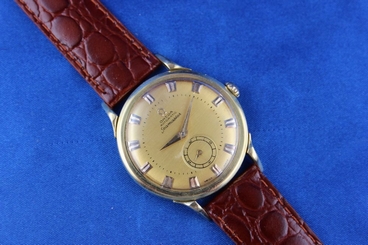 18K Omega Seamaster Bumper Wind Cal:342 Vintage Mens Watch