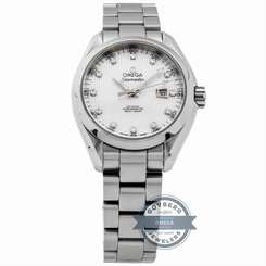 Omega Seamaster 231.10.34.20.55.001 Auto 34mm Steel MOP Diamonds Mens Watch Date
