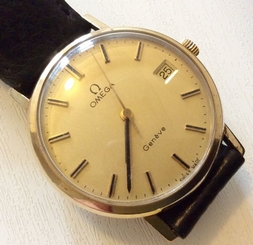 Superb Gents Heavy Cased Vintage Early 1980s Solid 9ct Gold Omega Watch Geneve