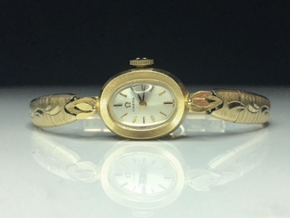 Omega Ladies Wrist Watch AA 5828 14k Gold L&W Case Kreisler Band 17 Jewel 14.9g