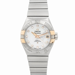 Omega Constellation Rose Gold Steel Auto Date Ladies Watch 123.20.27.20.55.004 7612586236648