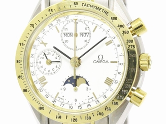 Polished OMEGA Speedmaster Triple Date Moon Phase Watch 3330.20 3336.20 BF111482