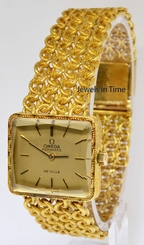 Omega DeVille 18k Yellow Gold 24J Automatic Ladies Bracelet Watch