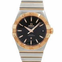Omega Constellation Black Auto 38 Rose Gold Steel Mens Watch 123.20.38.21.01.001 7612586229367