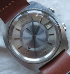 Fake AAA  Omega Memomatic Alarm Automatic Date mens wristwatch steel case 40.5 mm.  Watch