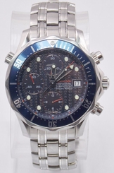 Omega Seamaster Professional Chronometer Stainless Steel Auto Watch Blue Dial