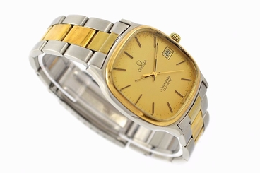 Vintage Omega Seamaster Cal.1342 Two Tone Mens Quartz Watch 336
