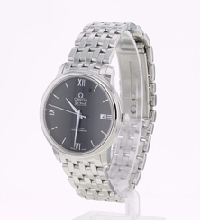 New Omega De Ville Prestige Automatic Black Steel 37mm Watch 424.10.37.20.01.001 7612586231384