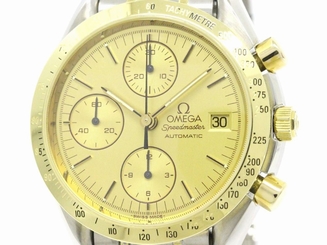 Polished OMEGA Speedmaster Date 18K Gold Steel Automatic Watch 3311.10 (BF109240