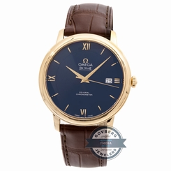 Omega De Ville Prestige 424.53.40.20.03.001 Auto Yellow Gold Mens Strap Watch