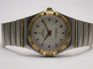 OMEGA 795.1202 CONSTELLATION STEEL AN GOLD LADIES QUARTZ WATCH MOP DIAL