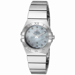 New Omega Constellation MOP Diamond Dial Ladies Watch 123.10.24.60.55.004