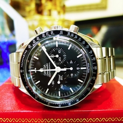 Mens OMEGA Speedmaster Professional Chronograph Stainless Steel Moon Watch 7612586105036