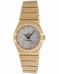 Omega Constellation 18K Y/G Diamond Quartz Ladies Watch �C 123.55.27.60.55.004