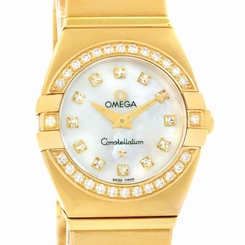 Omega Constellation Double Eagle Yellow Gold Diamond Watch 1189.75.00