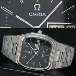 OMEGA Seamaster Automatic 1980s Quick Day Date Steel Mens Wrist Watch with Band