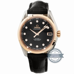 Omega Seamaster 231.23.39.21.51.001 Auto Steel Gold Diamonds Mens Watch Date