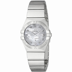 OMEGA WOMEN'S 24MM STEEL BRACELET & CASE SWISS QUARTZ WATCH 12310246055001