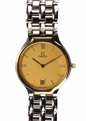 OMEGA DeVille Sterling Silver Gold Plated 56118294 Wrist Watch 32 MHL WY0806