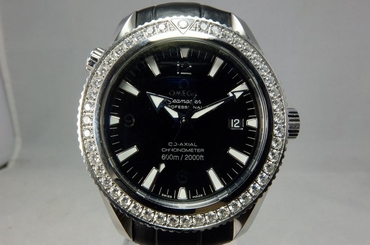 OMEGA SS SEAMASTER CO-AXIAL PLANET OCEAN DIVE WATCH DIAMOND BEZEL, 222.18.42