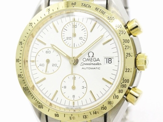 Polished OMEGA Speedmaster Date 18K Gold Steel Automatic Watch 3311.20 (BF112661
