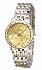 Omega De Ville Quartz Champagne Diamond Dial Watch 424.20.27.60.58.002