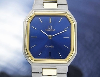 Omega Swiss Lady Deville Gold Plated Stainless Quartz Dress Watch c1980 Jxb6605