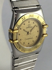 Ladies Omega Constellation Mini Two Tone 18k Gold & Stainless Steel Watch 23 mm