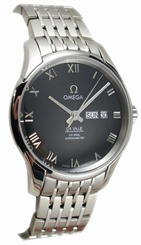 Omega 431.10.41.22.01.001 De Ville Date-Day Men's Steel Dress Watch New in Box