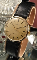 Omega Geneve 9 ct gold cal 601 working and restored vintage original slide box