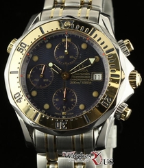 Omega Seamaster Chronograph Steel/Gold Blue Wave 2398.80.00 2 Yr Warranty #1762