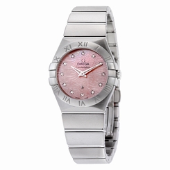 New Omega Constellation Pink MOP Diamond Dial Ladies Watch 123.10.27.60.57.002