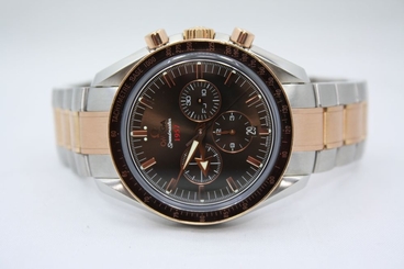 OMEGA SPEEDMASTER BROAD ARROW CHRONOGRAPH 18K ROSE GOLD & STAINLESS WATCH