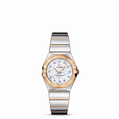 OMEGA WOMEN'S CONSTELLATION DIAMOND 27MM QUARTZ WATCH 123.20.27.60.55.004