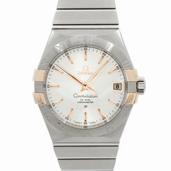 Omega Constellation Steel Date Rose Gold Mens Bracelet Watch 123.20.38.21.02.004 7612586236662