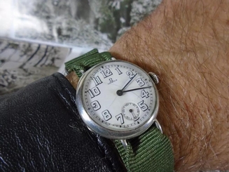 Relogio Omega Pulso Militar Prata Maci?a 1916 Wwi Raridade